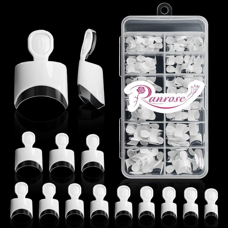 ranrose French Nail Tips 120PCS Short Square Half Cover Nail Tips Press On Nails 12 Sizes French Fake Nails Acrylic White Nails with Box - Image 1
